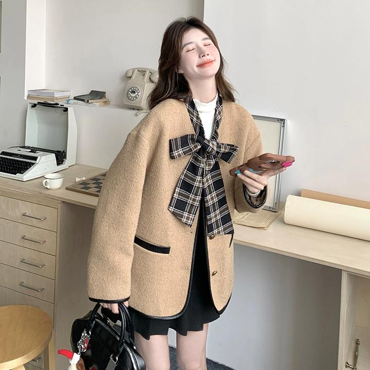 蝴蝶结小香风外套女早春2025新款绝美高级感气质名媛小个子外套