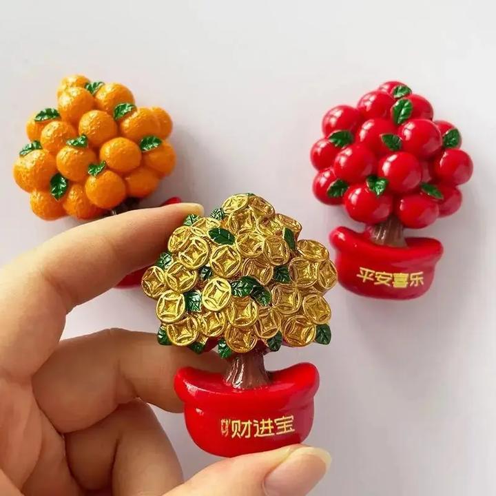 【吖比】发财树冰箱磁吸幸运树脂创意冰箱装饰冰箱贴驾车个人用品