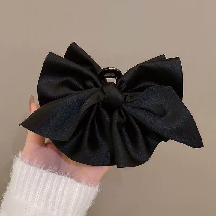 在逃公主头饰~缎面大蝴蝶结发抓鲨鱼夹后脑勺盘发韩国抓夹ins夹子
