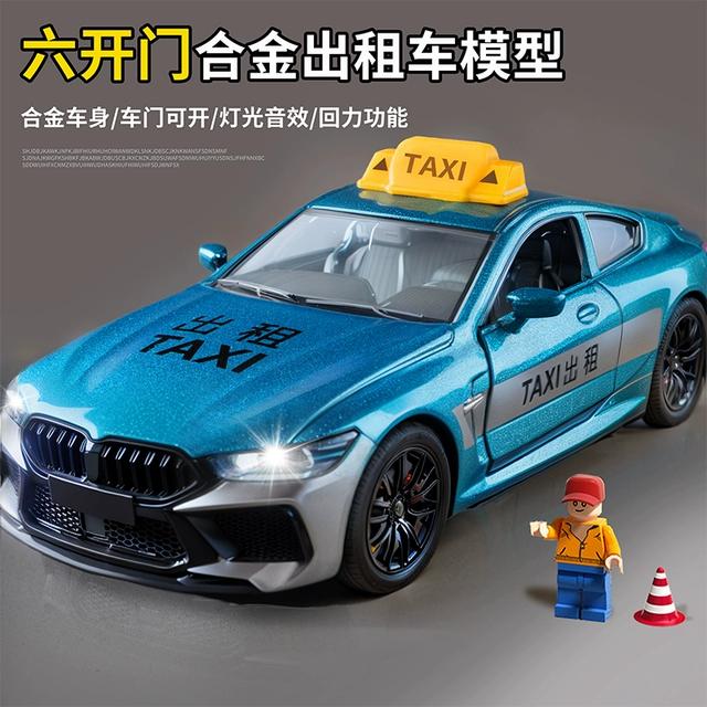 1:36合金出租车玩具儿童仿真可开门声光车模的士汽车模型摆件男孩