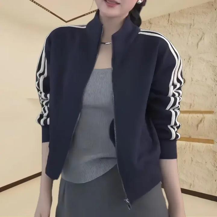 2025早秋薄款外套新款韩版拼色女洋气小众短款休闲轻奢感显瘦上衣