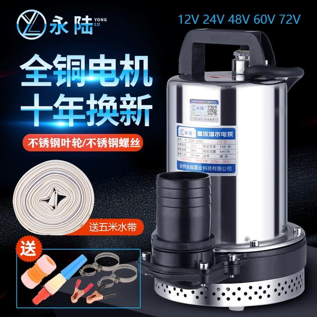 永陆2寸12V48V通用60V72V直流潜水泵电瓶车水泵电动抽水机大流量