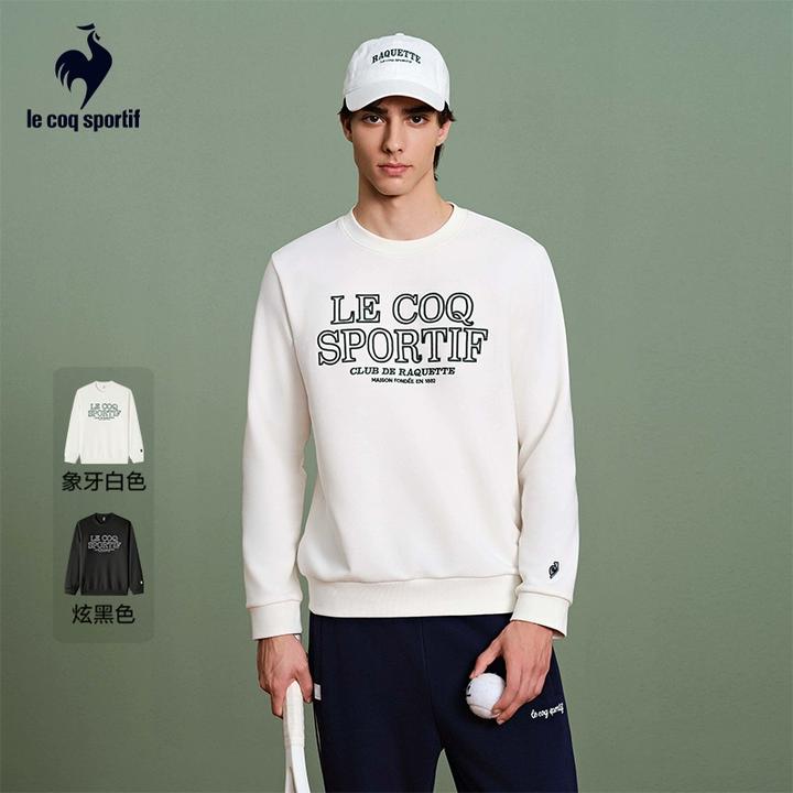 【网球】乐卡克法国公鸡秋季男款柔软复古刺绣卫衣L243MCNA2006