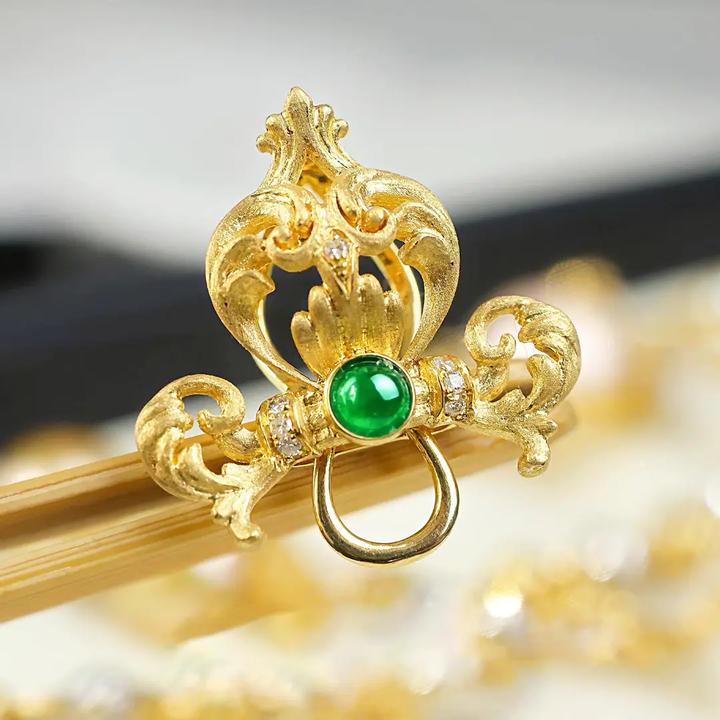 百搭项链万能扣绿色吊坠扣头圆珠配饰唯美华丽m扣项链防掉神器