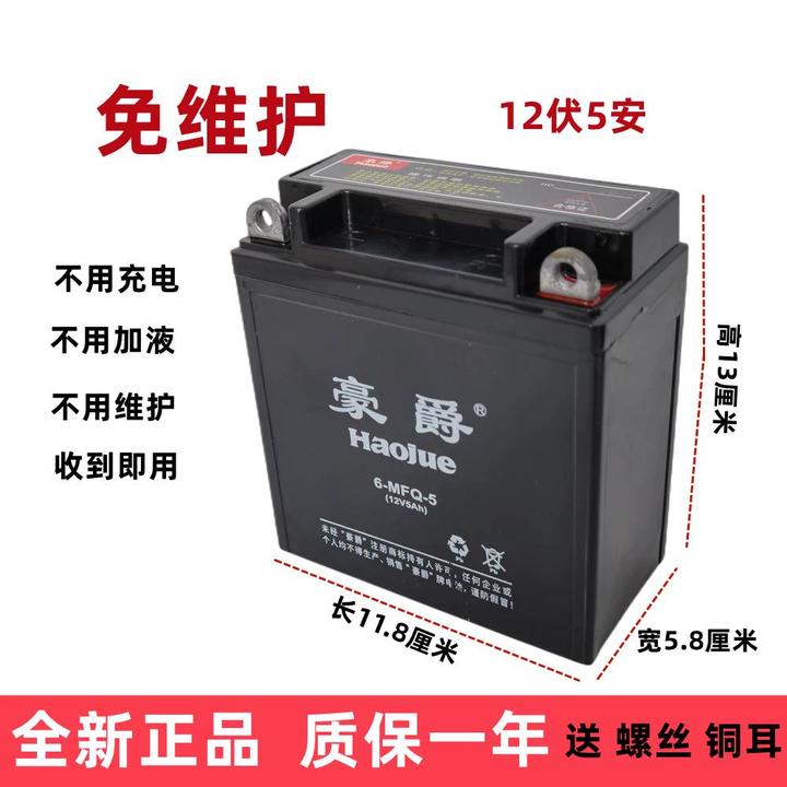弯梁摩托车干电瓶铃木赛驰大阳钱江宗申100/110蓄电池12v5a通用