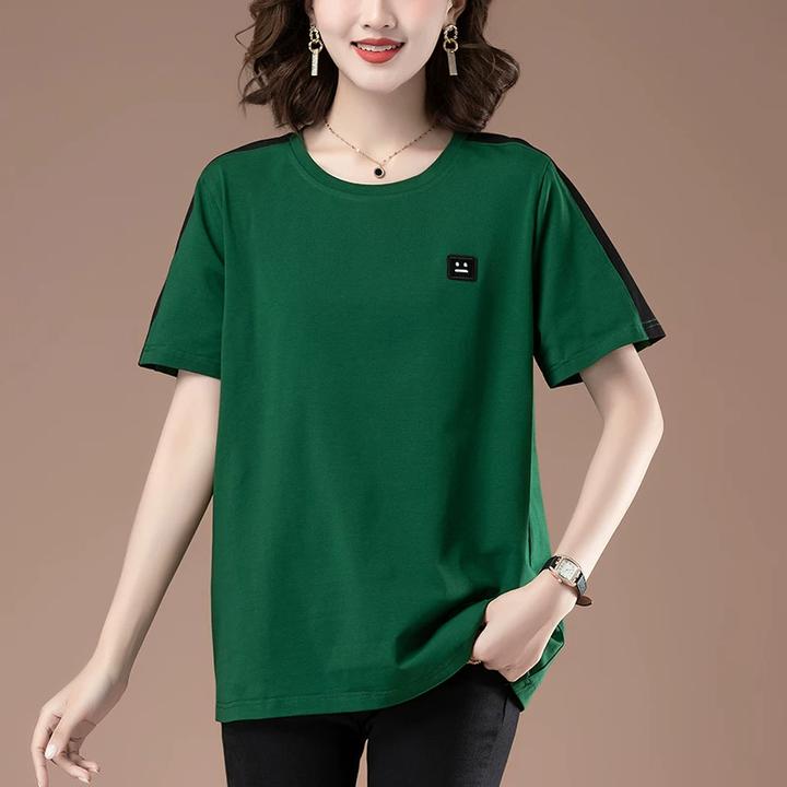 中老年加肥加大码女装夏装短袖t恤胖妈妈装汗衫中年宽松上衣