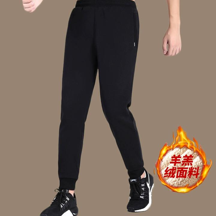 羊羔绒休闲裤男加绒加厚秋冬季宽松棉裤束脚长裤潮流休闲卫裤保暖