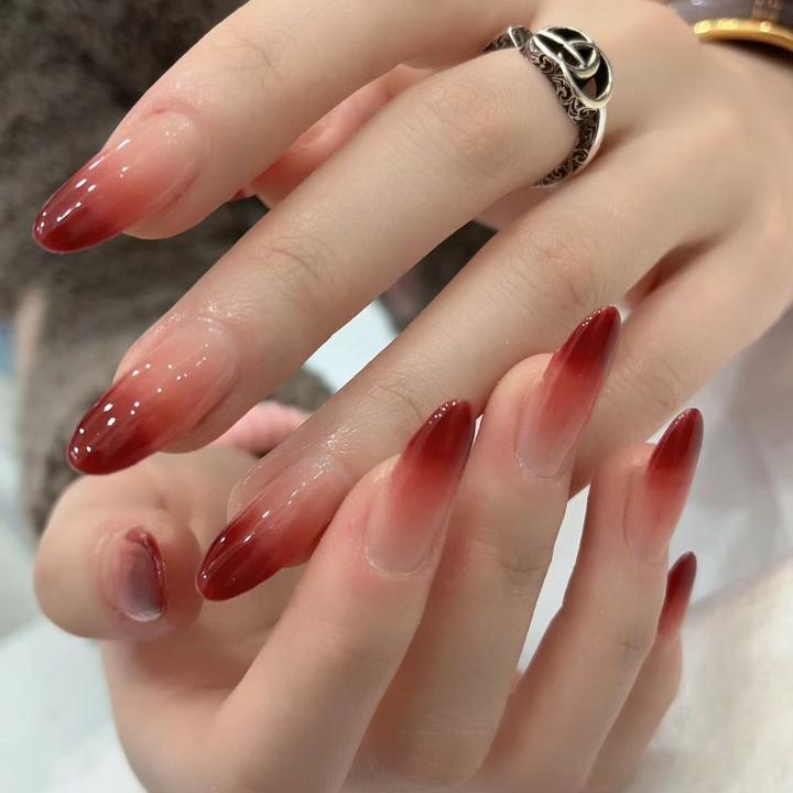 【浆果红茶】高级感纯欲华妃摸脸渐变美甲贴片手穿戴甲简约指甲贴