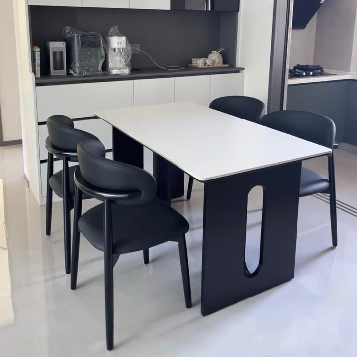 法式实木客餐厅新款白蜡木奶油家用法式复古风格家具