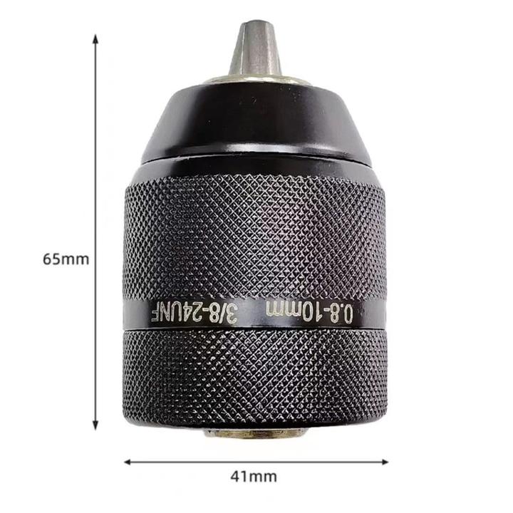 全金属棘轮自锁钻夹头0.8-10mm3/8-24UNF电钻夹头9.5mm螺纹高强度