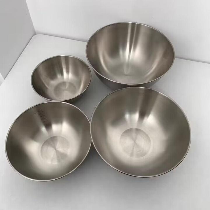 【四件套】不锈钢沙拉盆日常和面盆打蛋凉拌厨房烘焙日式拌饭料理盆