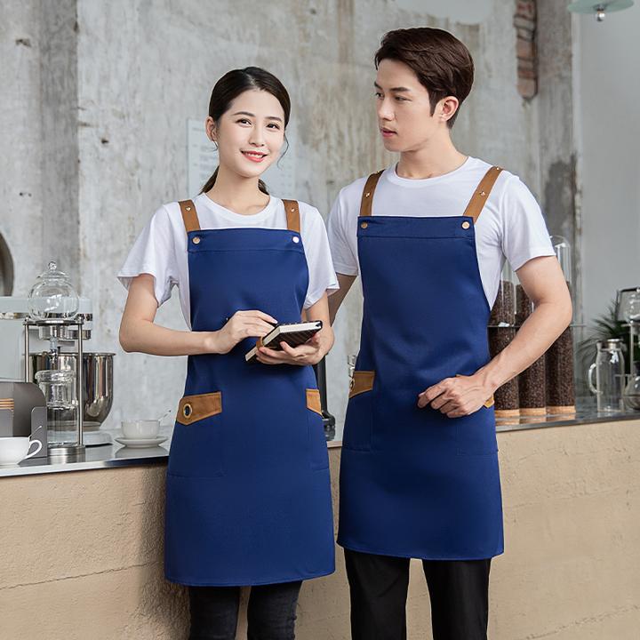 围裙定制logo印字时尚女防水果店超市餐饮专用服务员网红男挂脖