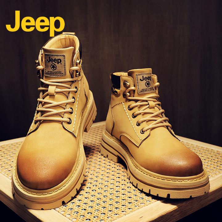jeep吉普马丁靴男士大黄靴子男款高帮雪地工装靴男鞋秋季2025新款