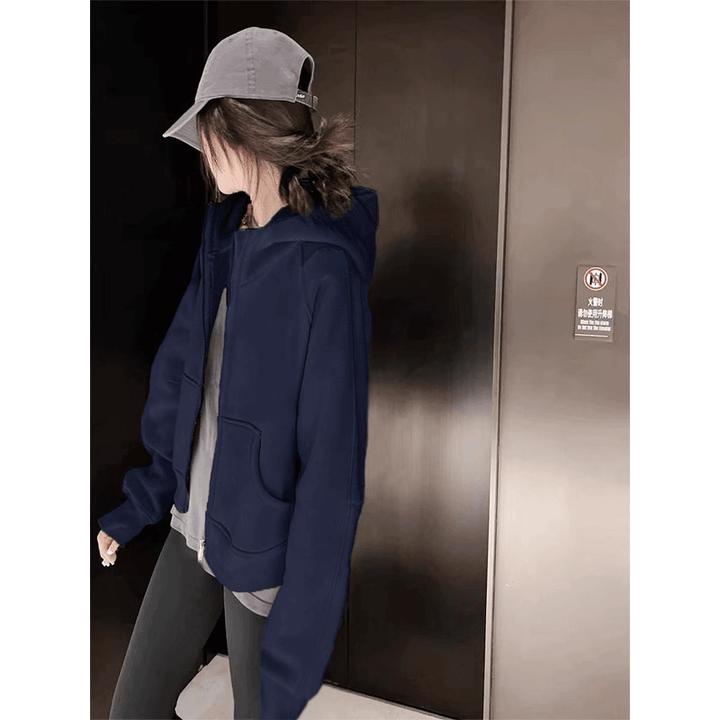 早秋短款chic卫衣外套女春秋款2025新款初秋小个子正肩修身开