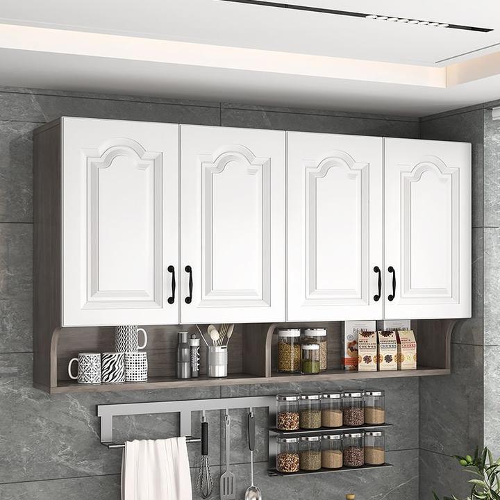 厨房吊柜挂墙式阳台墙上置物柜实木餐厅壁橱储物墙壁柜橱柜门订做