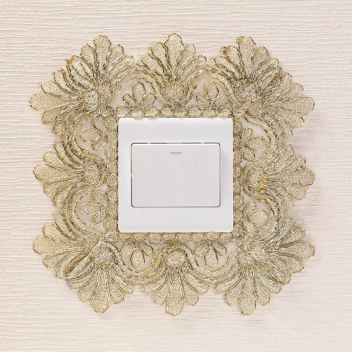 浅金色开关套轻奢开关边框套装饰墙壁开关贴单开双开三开插座装饰