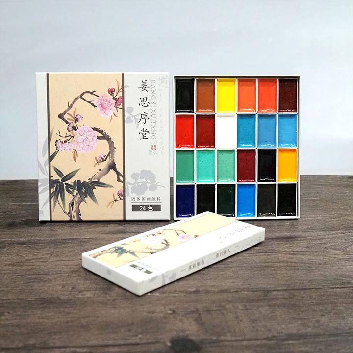 姜思序堂12/18/24色套装中国画固体国画颜料写意工笔花鸟画作品用