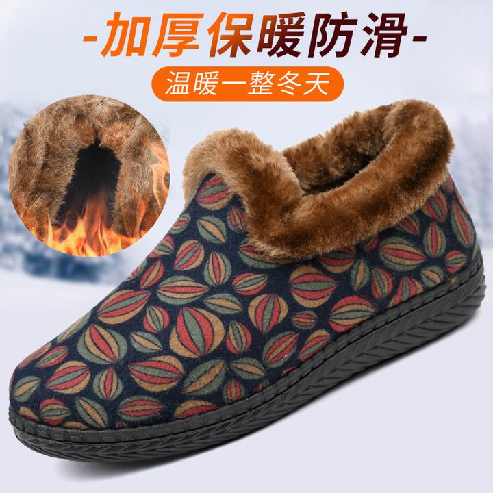 冬季老北京布鞋女棉鞋中老年加绒加厚保暖妈妈鞋平底防滑奶奶棉靴