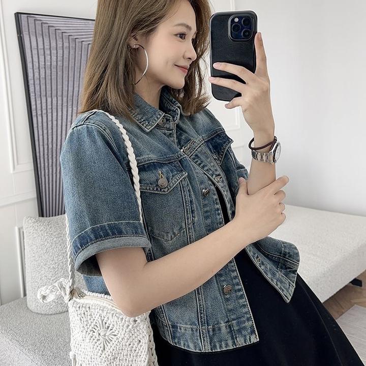 洋气小众牛仔服装时尚外套女短款女装穿搭衣服炸街春游出行小个子