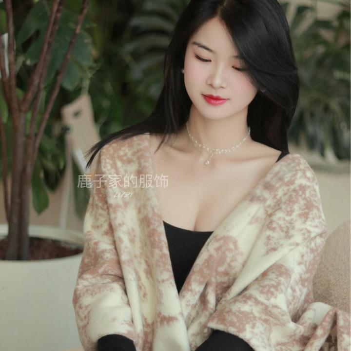 【粉墨】花纹披肩围巾女长款冬季保暖百搭气质复古中式小众少女披肩