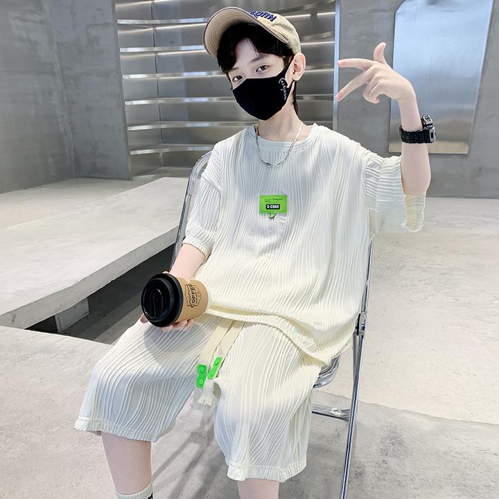 男童夏装套装冰丝透气运动两件套2025新款儿童装夏季洋气男孩衣服