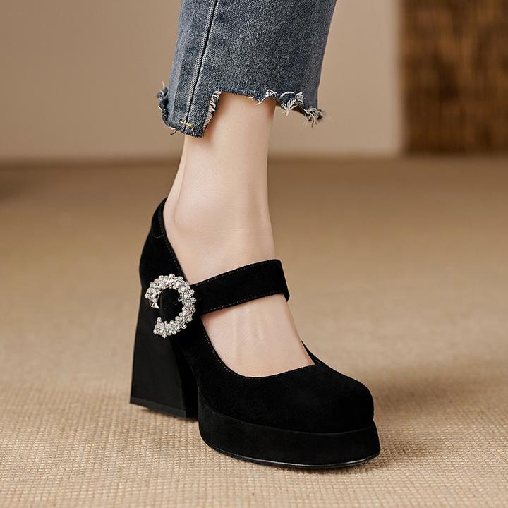 百搭高跟法式玛丽珍女鞋2025春新款厚底防水台高跟鞋小个子走秀鞋