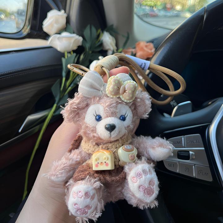 原创奶油系玫玫钥匙扣挂件可爱送闺蜜 半手工箱包挂饰包挂件可爱