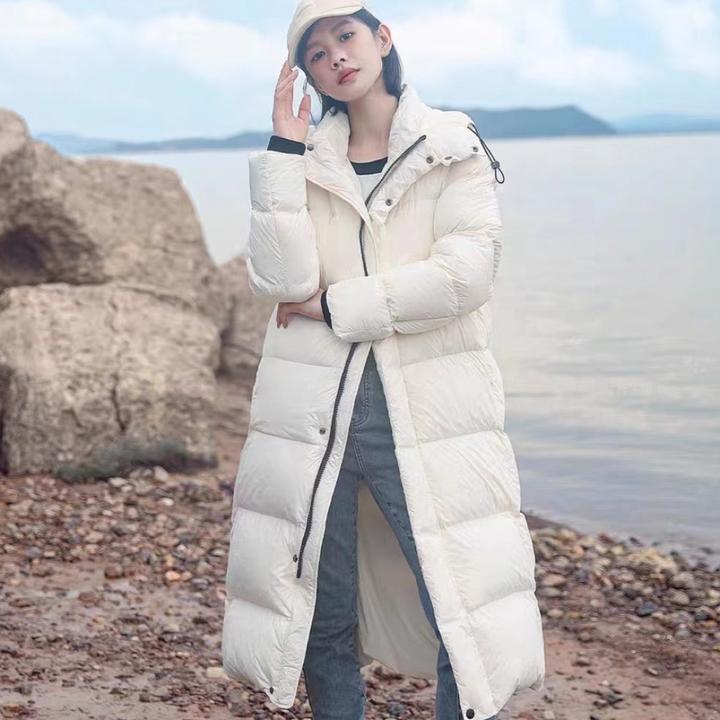 （慕羽淳）东北方防寒男女户外休闲加厚加长长款羽绒服