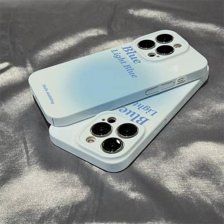 苹果/vivo/华为/oppo/小米小众ins蓝色晕染菲林壳手机壳全包硬壳