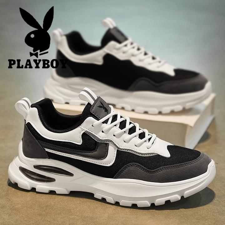 花花公子男鞋2025新款冬季时尚透气潮牌运动跑步增高气质老爹潮鞋