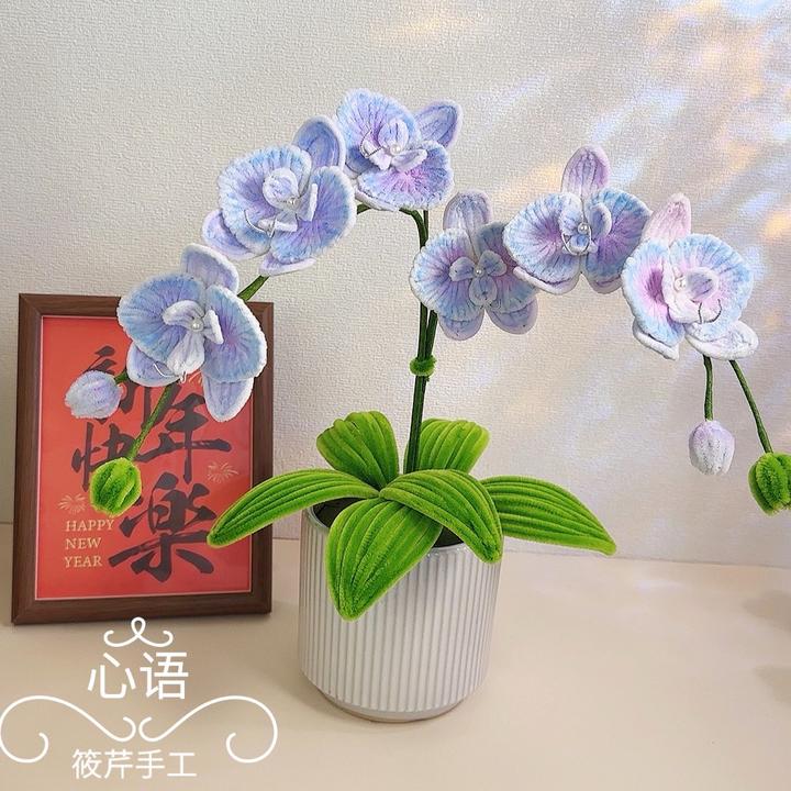蝴蝶兰人鱼姬盆栽材料包扭扭棒DIY新年礼物手工材料春节摆件装饰