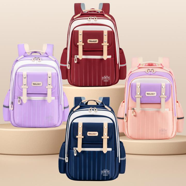 巴祺乐书包25年新款1.36年级时尚潮流轻便减负减压轻便大容量书包