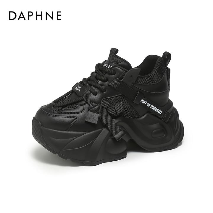 达芙妮厚底老爹鞋时尚女新款9cm内增高网红款女鞋女款百搭松糕鞋