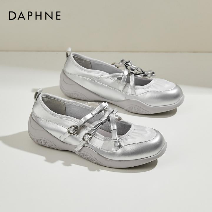 达芙妮明星同款芭蕾舞鞋女2025新款厚底玛丽珍鞋软底运动休闲单鞋