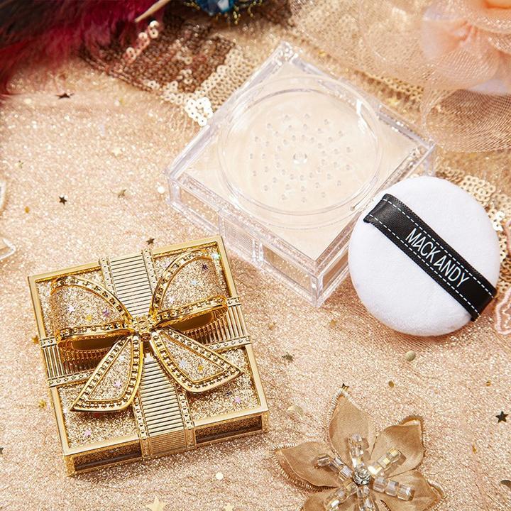 玛可安迪蝴蝶结丝感空气蜜粉持久散粉遮瑕不脱妆定妆粉不卡粉粉扑