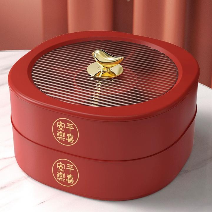 2025新款果盘收纳盒轻奢家用客厅茶几坚果零食水果过年干果盘