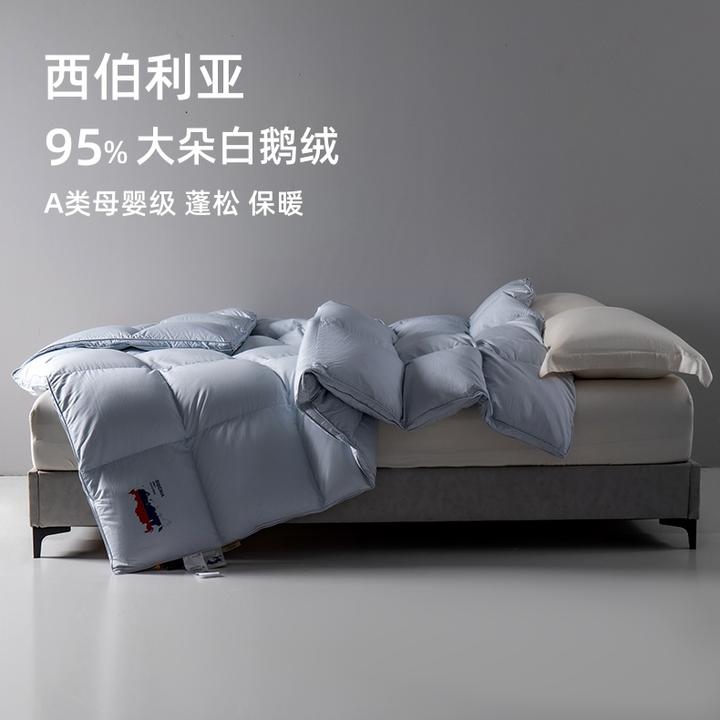 水星高端系列家纺A类进口西伯利亚羽绒被95%白鹅绒被芯冬被加厚保