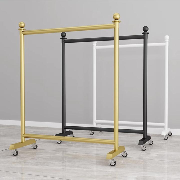 衣架落地折叠家用卧室内轻奢挂衣架阳台晒衣服杆子带轮单杆晾衣架