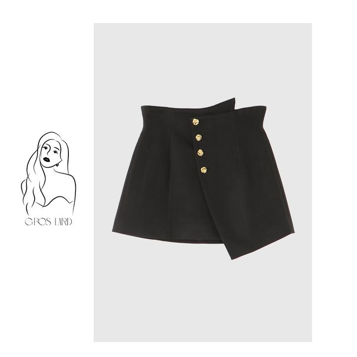 多肉宝贝【有安全裤内衬】毛呢半裙女胖mm高腰显瘦半裙2407B3094