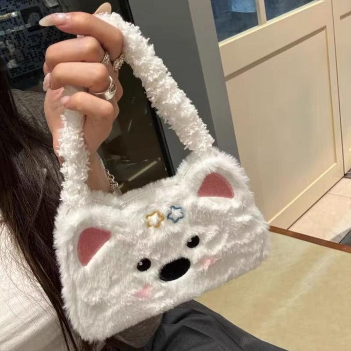 秋冬毛绒手拎翻盖西高地iphone16promax适用苹果15手机壳14可爱13