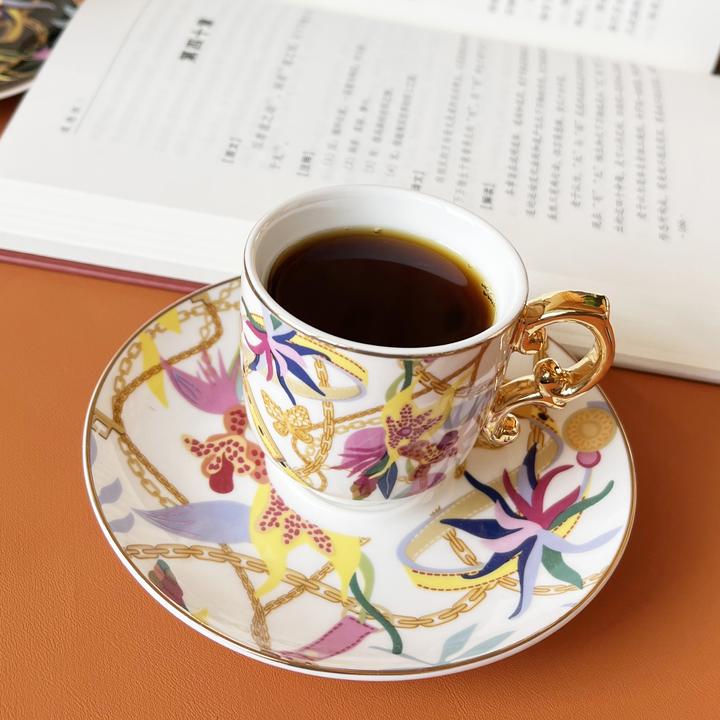 水晶山经典欧式陶瓷咖啡杯英式小奢华轻奢咖啡杯碟家用杯子水杯