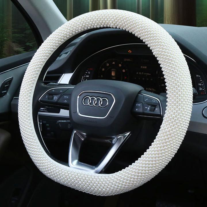 纯手工编制新款四季通用型防滑透气吸汗汽车夏季珠子方向盘套