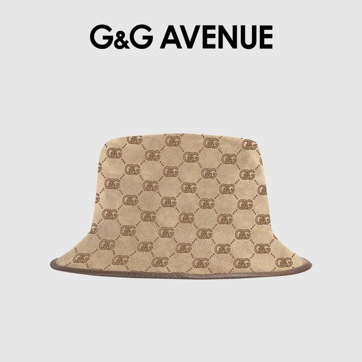 法国G&G AVENUE轻奢潮牌夏季满印卡其圆顶帽男女同款-GMZ221772