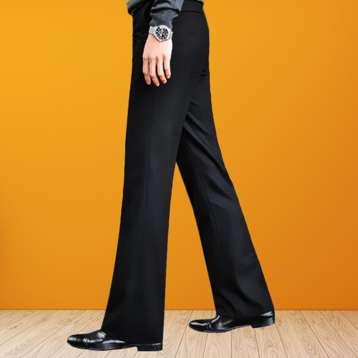 YUEMOYI高档微喇叭裤子男士弹力阔腿休闲裤高腰直筒商务免烫西裤