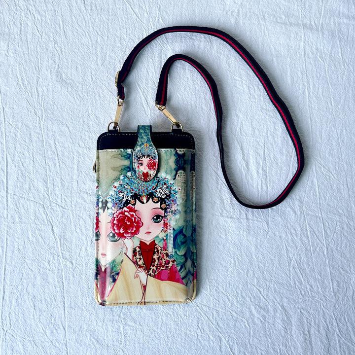 手机包竖款个性日韩文艺潮流斜跨手机袋国风古风百搭女士复古单肩