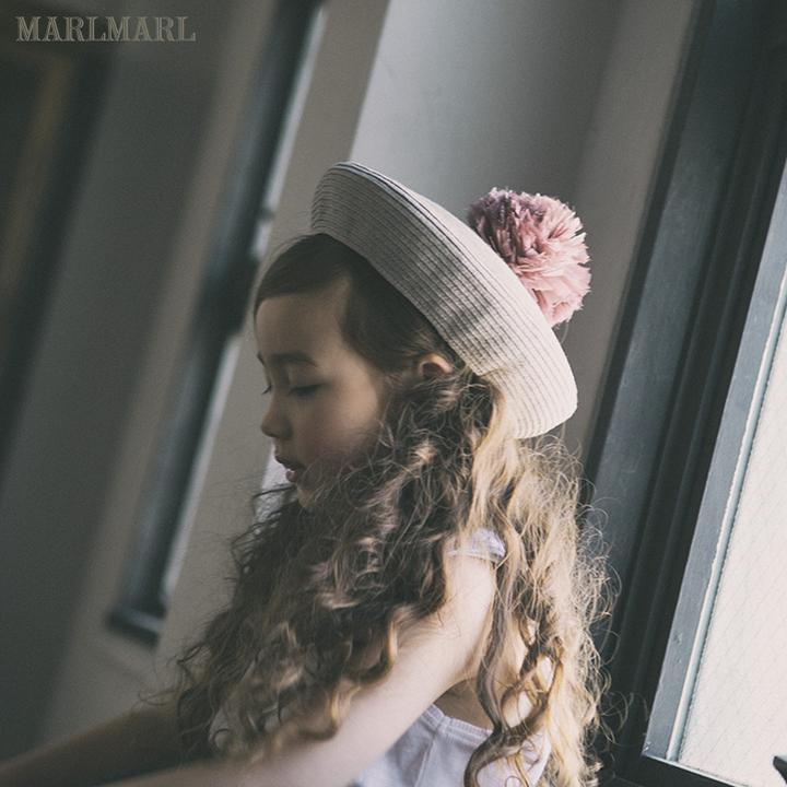 MARLMARL宝宝贝蕾草 女童女宝帽子 儿童粉色演出帽 粉色帽beret01