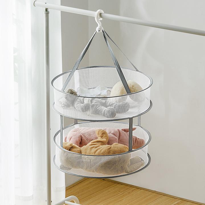 晾衣篮双层平铺网兜晒干货神器晾晒架毛衣袜子内衣专用防变形篓子