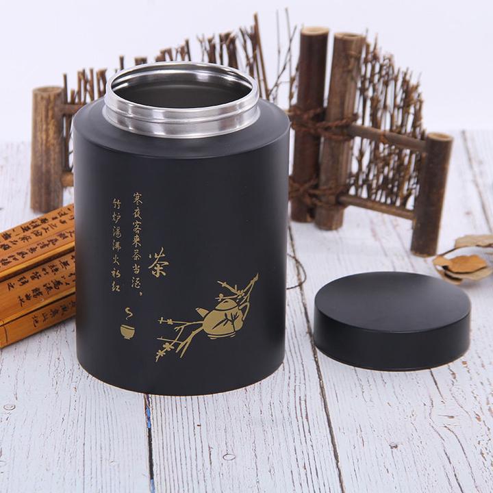 大号青花瓷茶叶罐将军罐陶瓷密封罐防潮罐存茶罐家用摆件普洱茶罐