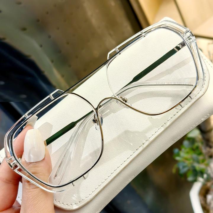 韩版时尚个性超宽防蓝光防紫外线变色眼镜平光潮流变色近视眼镜