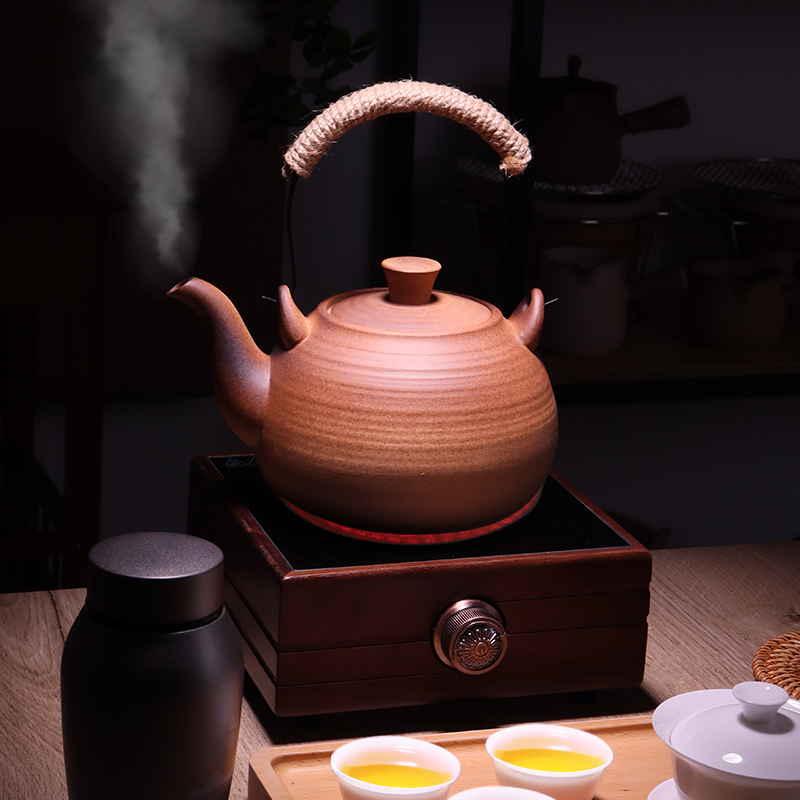 棉小城陶瓷提梁壶电陶炉家用泡茶水壶陶壶煮茶器大容量明火烧复古